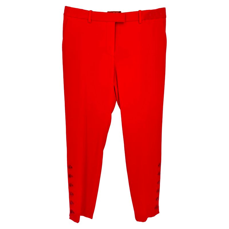 Altuzarra Straight-Leg Trousers In Red Triacetate